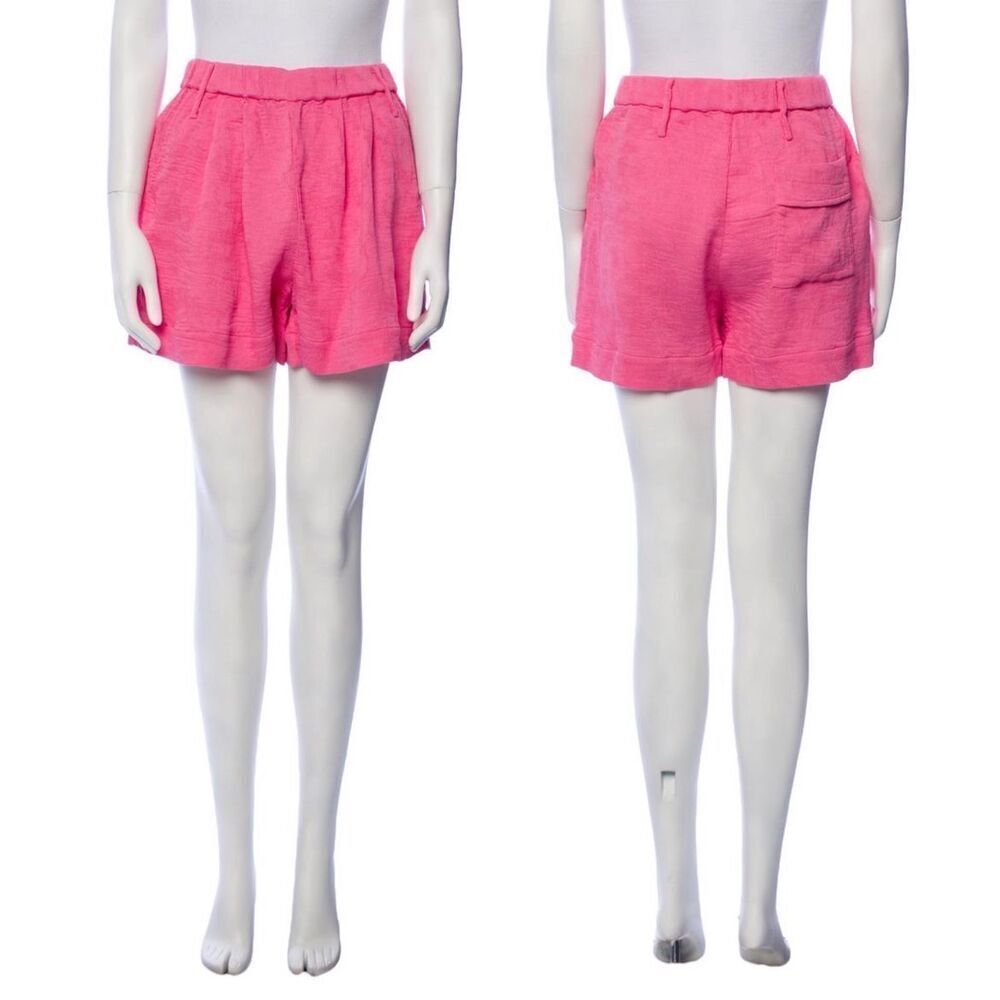 STAUD High Waisted Pull On Shorts 10 Wild Orchid Pink